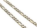 9ct Two Colour Figaro Chain 18 Inch