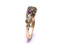 18ct Yellow Gold Peridot & Garnet Ring