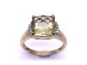 9ct Lime Quartz & Diamond Ring