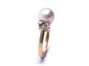 18ct Yellow Gold Pearl & Diamond Ring