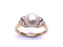 18ct Yellow Gold Pearl & Diamond Ring