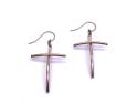 9ct Yellow Gold Cross Drop Earrings