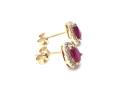 9ct Pear Shaped Ruby & Diamond Cluster Earrings