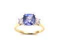 18ct Tanzanite & Diamond 3 Stone Ring 0.30ct