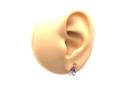 9ct Yellow Gold Amethyst & Diamond Stud Earrings