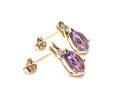 9ct Yellow Gold Amethyst & Diamond Stud Earrings
