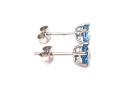9ct White Gold Blue Topaz Stud Earrings 5mm
