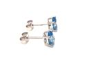 9ct White Gold Blue Topaz Stud Earrings 7x5mm
