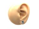 9ct White Gold Blue Topaz Stud Earrings 7x5mm