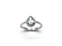 9ct Aquamarine & Diamond Halo Ring