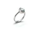 9ct Aquamarine & Diamond Halo Ring