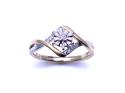 9ct Two Colour Diamond Solitaire Ring