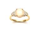 18ct Yellow Gold Opal & Diamond Ring