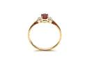 9ct Yellow Gold Garnet & Diamond Ring