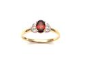 9ct Yellow Gold Garnet & Diamond Ring