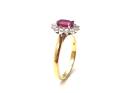 18ct Yellow Gold Ruby & Diamond Cluster Ring0.35ct