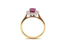 18ct Yellow Gold Ruby & Diamond Cluster Ring0.35ct