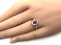 18ct Yellow Gold Ruby & Diamond Cluster Ring0.35ct