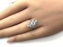 9ct Yellow Gold Aquamarine & Diamond Cluster Ring