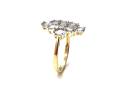 9ct Yellow Gold Aquamarine & Diamond Cluster Ring