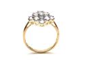 9ct Yellow Gold Aquamarine & Diamond Cluster Ring