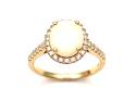 18ct Yellow Gold Opal & Diamond Cluster Ring
