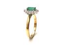 18ct Emerald & Diamond Cluster Ring 0.35ct