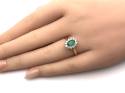 18ct Emerald & Diamond Cluster Ring 0.35ct