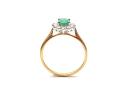 18ct Emerald & Diamond Cluster Ring 0.35ct