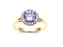 9ct Yellow Gold Tanzanite & Diamond Cluster Ring