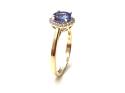 9ct Yellow Gold Tanzanite & Diamond Cluster Ring