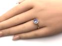 9ct Yellow Gold Tanzanite & Diamond Cluster Ring