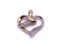 9ct Yellow Gold Diamond Heart Pendant