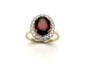 9ct Garnet & Diamond Cluster Ring 0.50ct