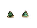 9ct Yellow Gold Emerald Cluster Stud Earrings