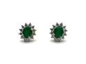 18ct Emerald & Diamond Cluster Earrings 0.33ct
