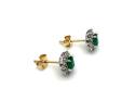 18ct Emerald & Diamond Cluster Earrings 0.33ct