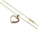 9ct Yellow Gold Ruby Heart Pendant & Chain