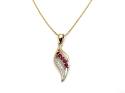 9ct Yellow Gold Ruby & Diamond Pendant & Chain