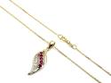 9ct Yellow Gold Ruby & Diamond Pendant & Chain