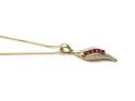 9ct Yellow Gold Ruby & Diamond Pendant & Chain