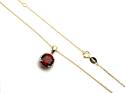 9ct Garnet & Diamond Cluster Pendant & Chain