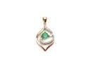 9ct Yellow Gold Emerald and Diamond Pendant