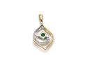 9ct Yellow Gold Emerald and Diamond Pendant