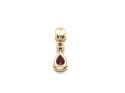 9ct Yellow Gold Ruby and Diamond Drop Pendant