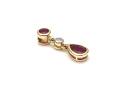 9ct Yellow Gold Ruby and Diamond Drop Pendant