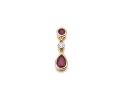9ct Yellow Gold Ruby and Diamond Drop Pendant