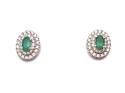 9ct Emerald & Diamond Cluster Earrings 0.33ct