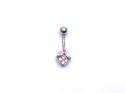 9ct Yellow Gold CZ Belly Bar