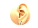 9ct Emerald & Diamond Drop Stud Earrings 0.20ct